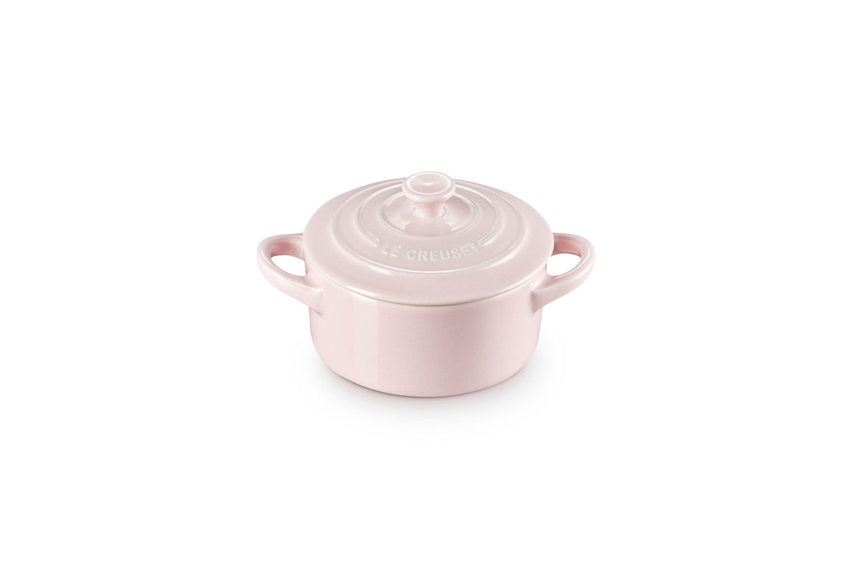 Le Creuset mini round cocotte 8 oz shallot ideal for individual meals and portions.