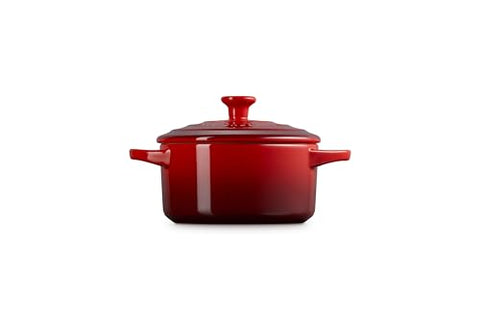 Le Creuset mini round cocotte cerise baked dessert showing even browning