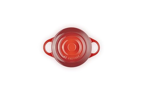 Close-up of Le Creuset cerise glaze showing a smooth, nonporous surface.