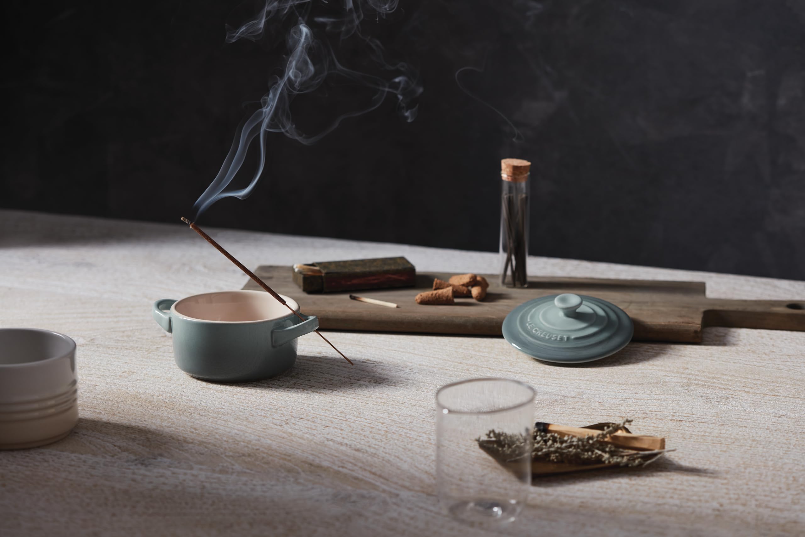 Le Creuset 8oz cocotte nonstick detail, easy food release.