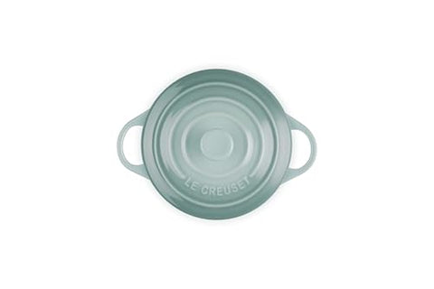 Le Creuset mini round cocotte dessert display with cobbler for individual servings.