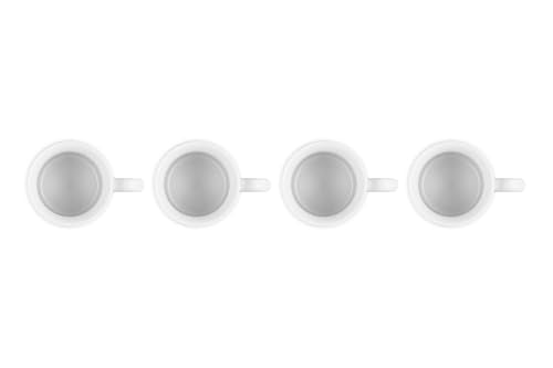 Le Creuset 14 oz white mug handle detail with robust build