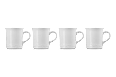 Le Creuset 14 oz white mug top view highlighting smooth glaze