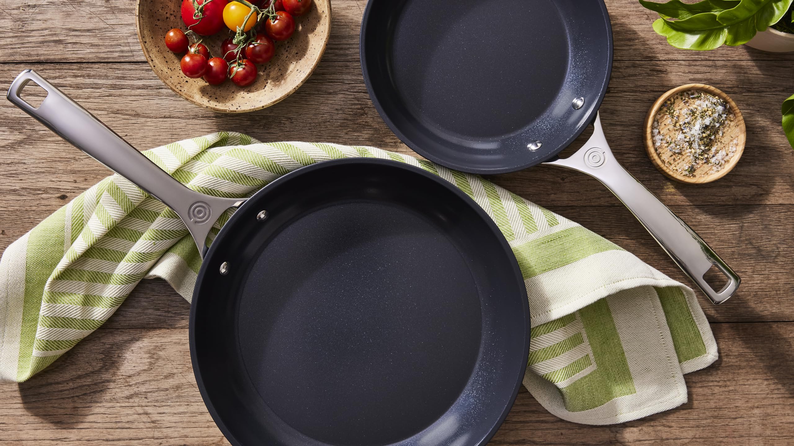 Close-up of Le Creuset ceramic coating highlighting PFAS-free, easy-clean surface
