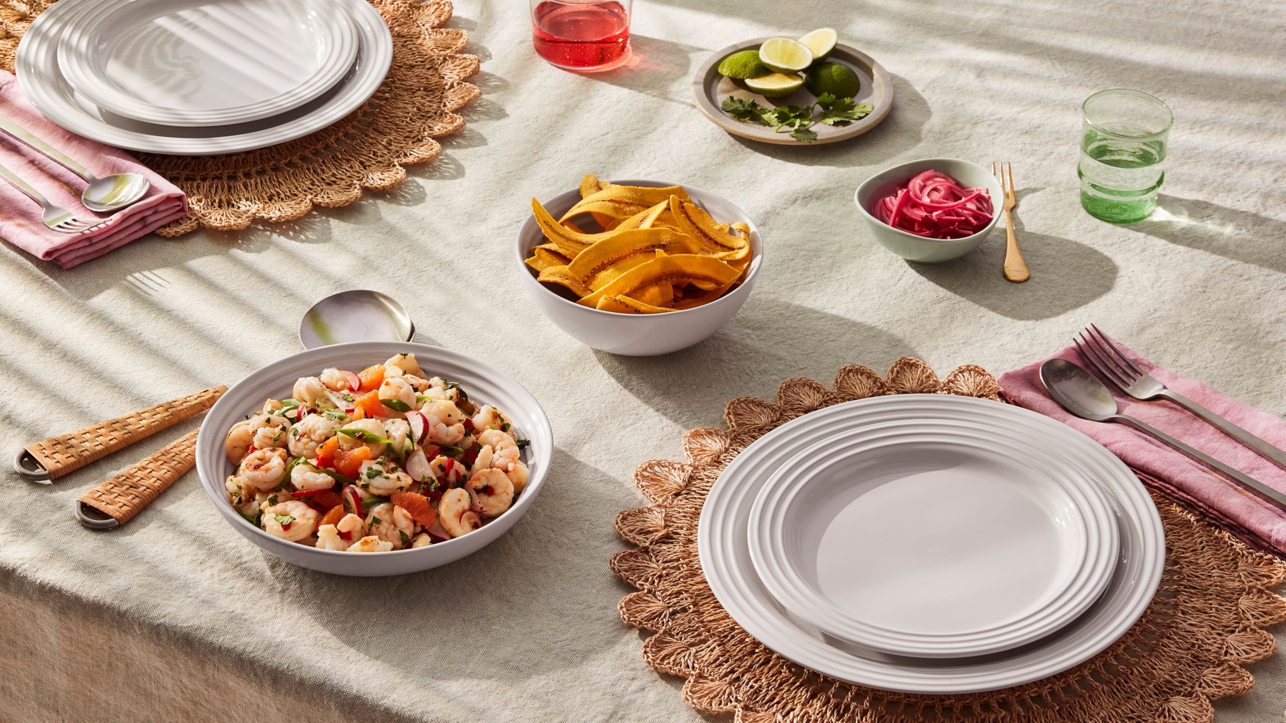 Le Creuset bowls retain heat to keep pasta warm longer.