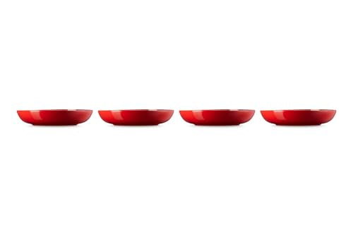 Le Creuset Cerise bowls' nonstick interior releases pasta easily.