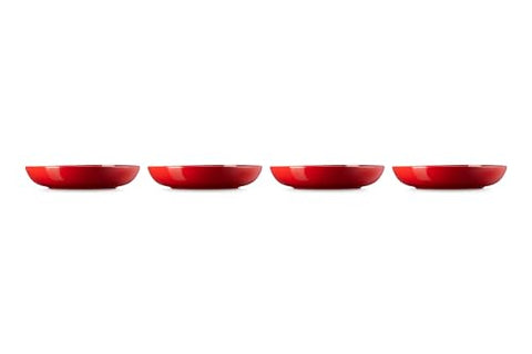 Le Creuset Cerise bowls' nonstick interior releases pasta easily.