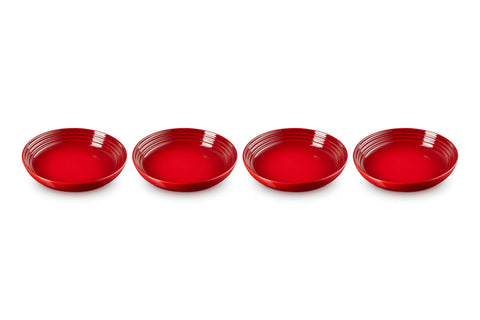 Le Creuset Cerise pasta bowls set of four for generous meals.