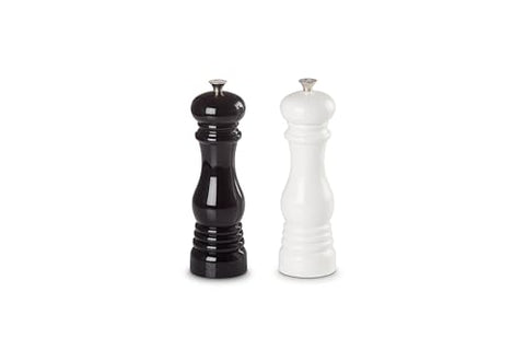Le Creuset pepper mill in white finish for consistent grind