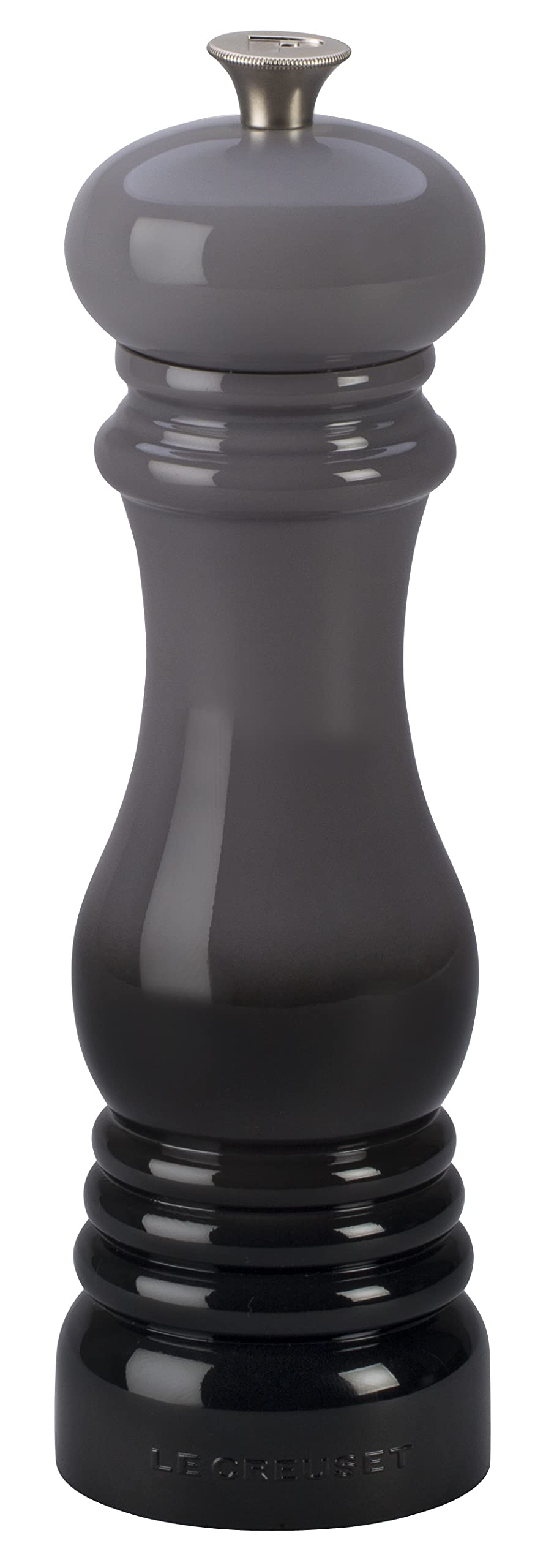 Le Creuset pepper mill ceramic grinder delivers precise grinding for fresh pepper.