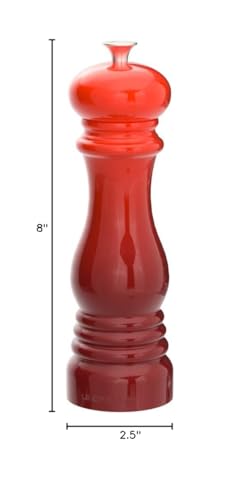 Le Creuset pepper mill cerise wipe-clean design for easy maintenance