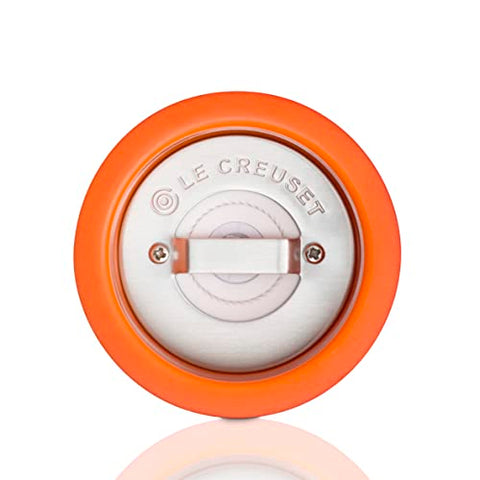 Le Creuset pepper mill Flame close-up on the ceramic grinder for peppercorns
