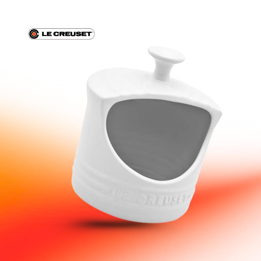 Le Creuset salt crock kitchen essential for seasoning during cooking.