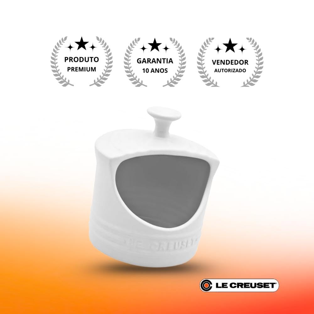 Le Creuset salt crock dense stoneware blocks moisture for durability.