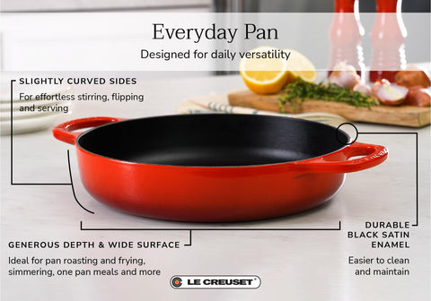 Le Creuset Signature Everyday Pan 11in Marseille stove-to-oven transfer in use
