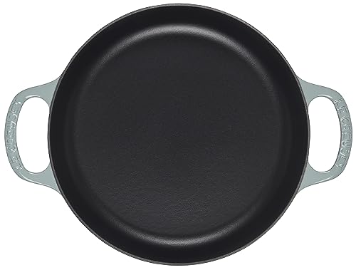 Le Creuset Signature Everyday Pan interior enamel close-up highlighting easy cleaning.