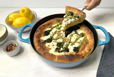 Le Creuset Signature Everyday Pan Sea Salt exterior adds stylish color to meals.