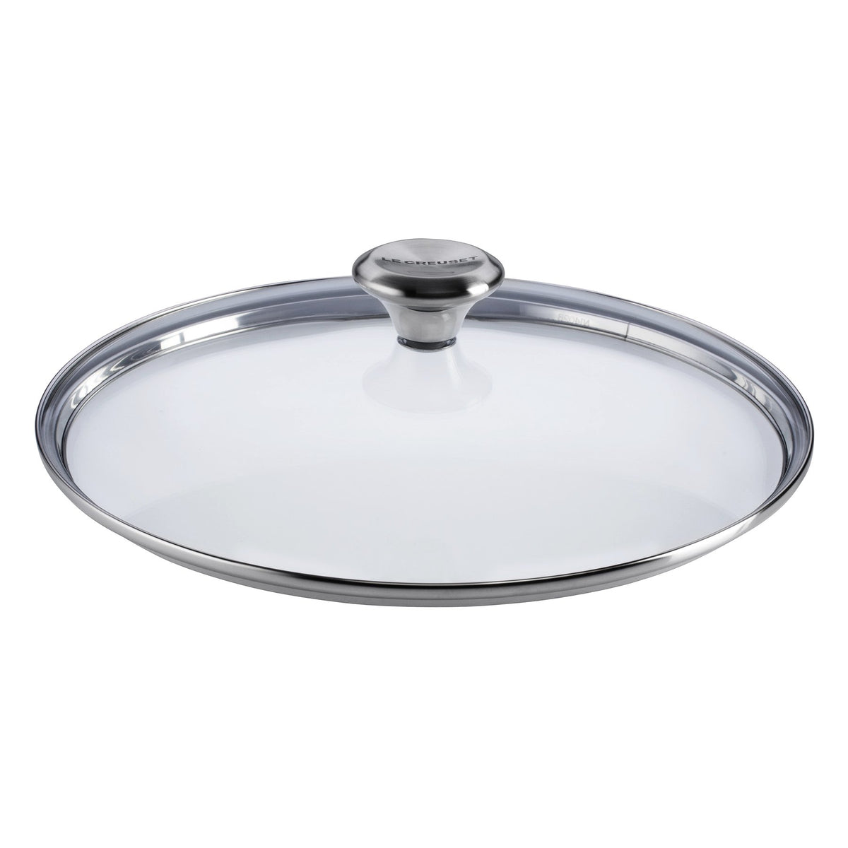 Le Creuset Signature glass lid with stainless steel knob allows clear monitoring for 11-inch pans
