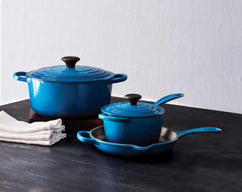 Le Creuset Signature skillet Marseille in use showcases versatile cooking from sear to sauté