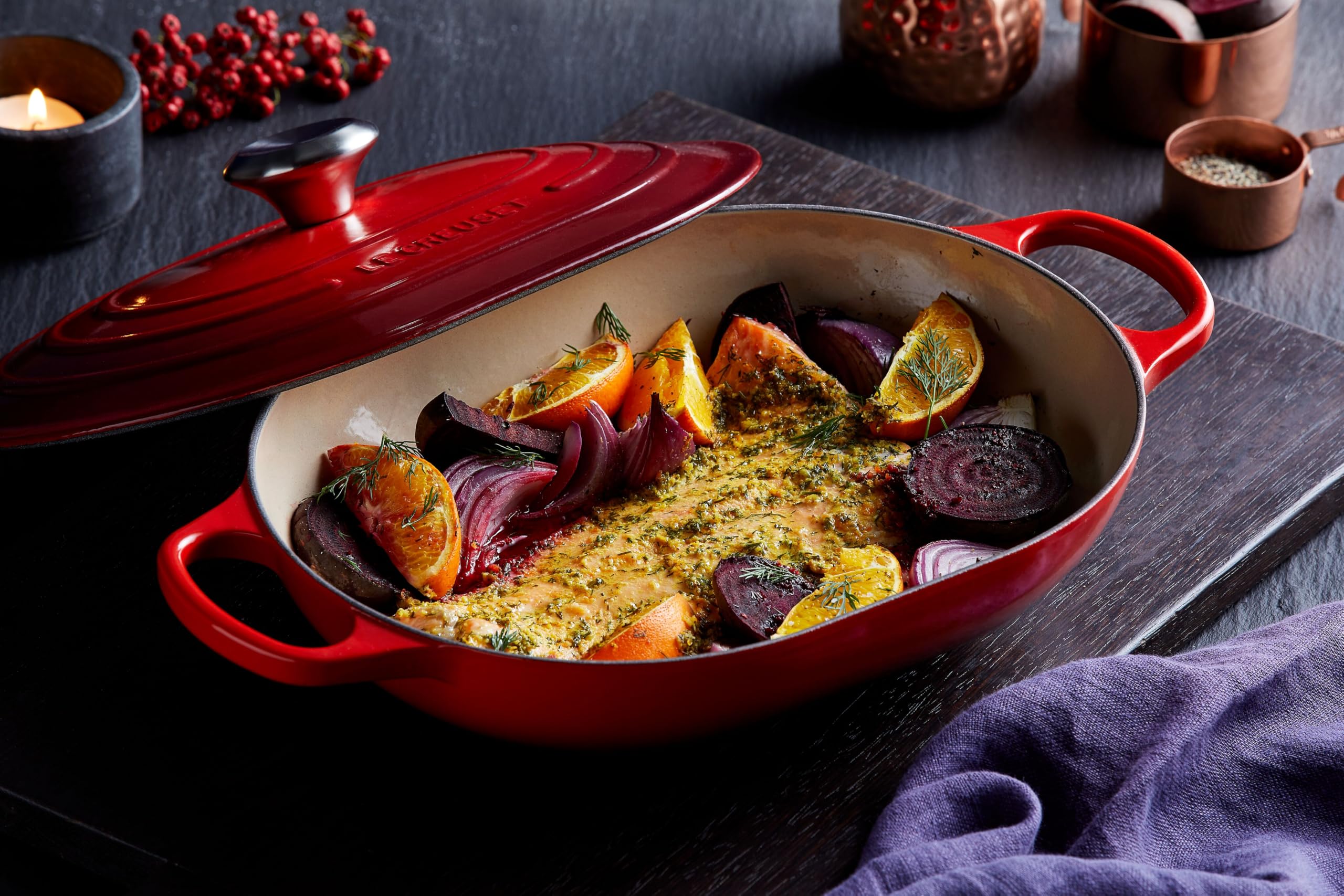 Le Creuset Signature Oval Casserole care and cleaning is dishwasher-safe