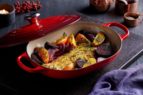 Le Creuset Signature Oval Casserole care and cleaning is dishwasher-safe