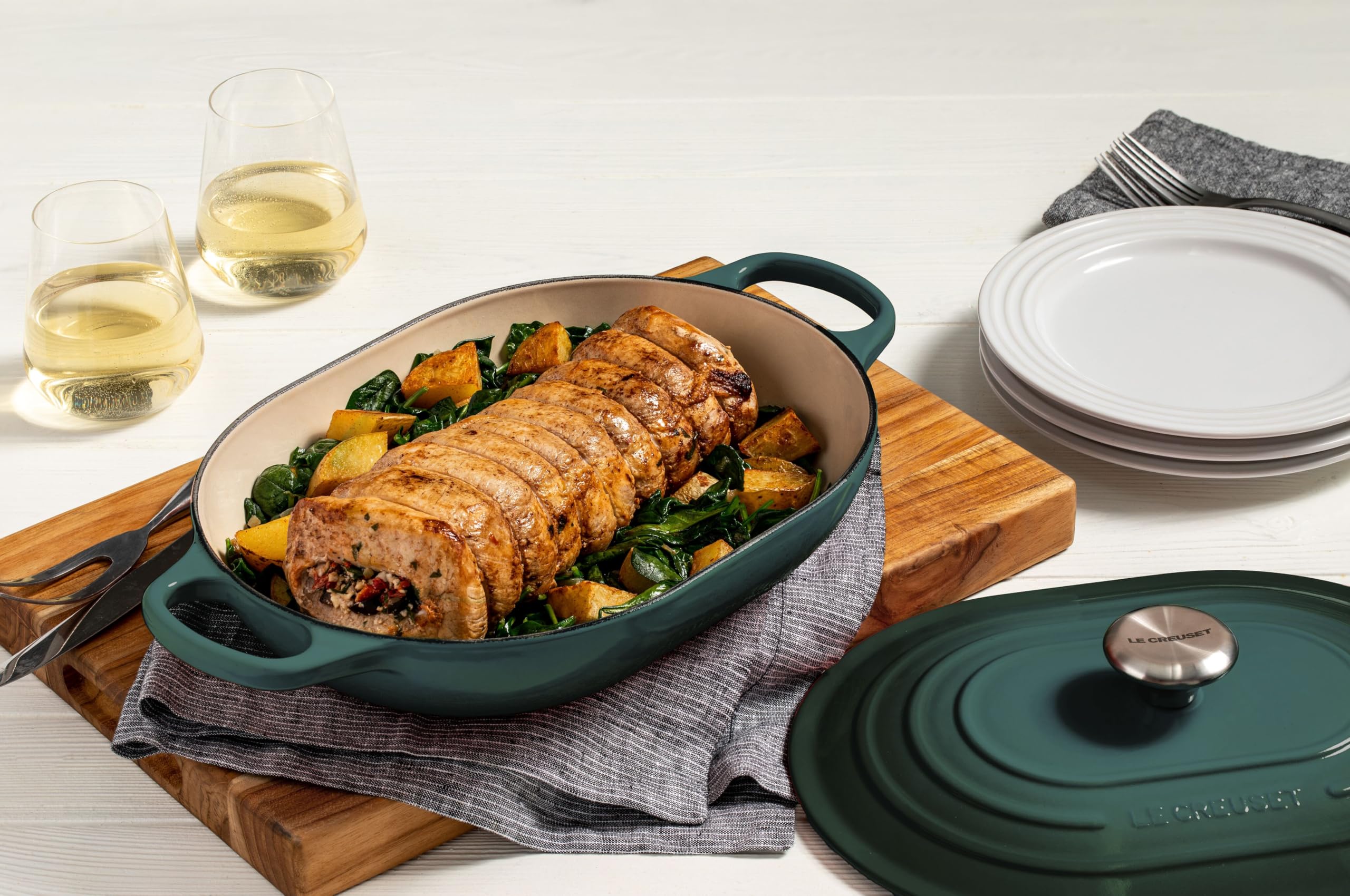 Le Creuset enamel resists staining and dulling over time