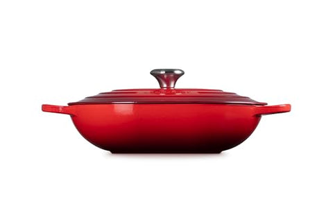Le Creuset Signature Oval Casserole interior shows light enamel for monitoring