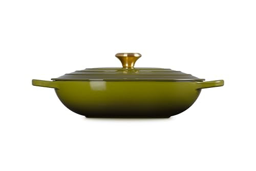 Le Creuset interior enamel close-up aids monitoring cooking progress