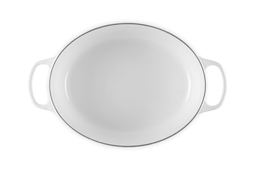 Le Creuset Signature Oval Dutch Oven side handle for safe lifting and transport