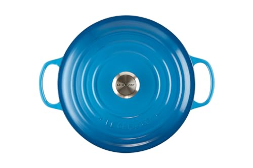 Le Creuset Signature Dutch Oven Marseille lid designed to circulate steam and lock moisture