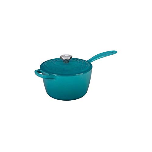 Le Creuset Signature Saucepan Caribbean oven-ready up to 500°F.