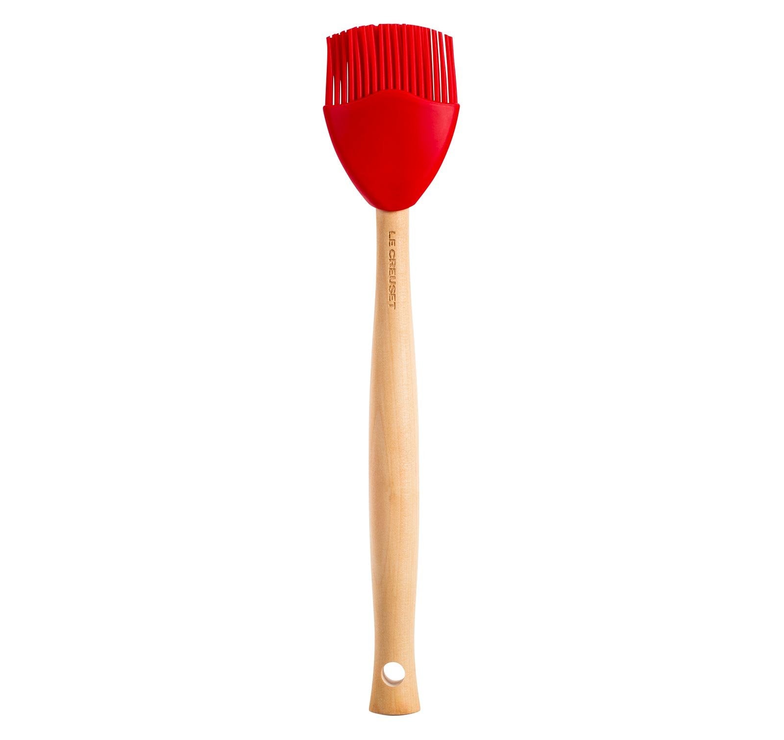 Le Creuset Silicone Craft Series basting brush side view, heat-resistant and easy to clean.