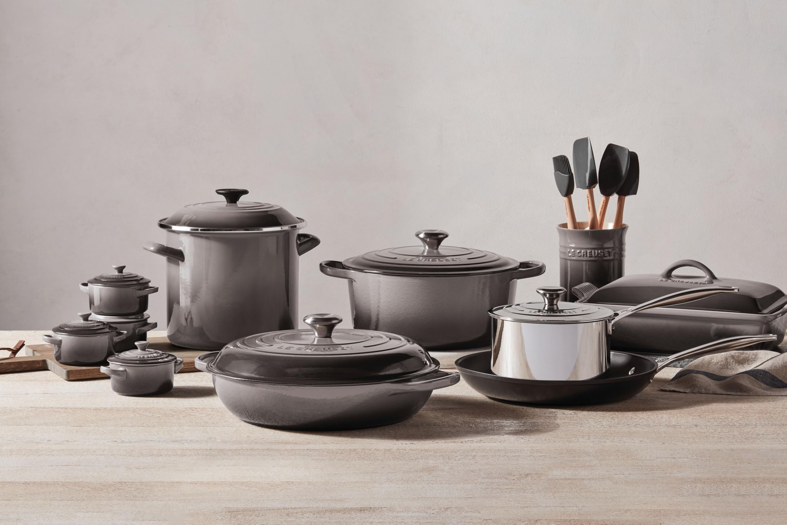 Le Creuset Craft Series utensil with flared end to prevent slips during pulling