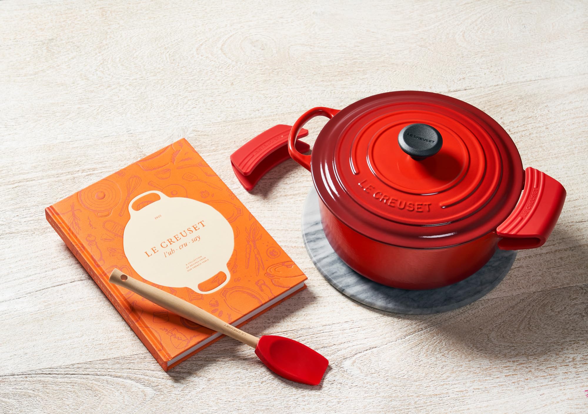 Le Creuset silicone handle grips are dishwasher safe for quick, effortless cleaning.