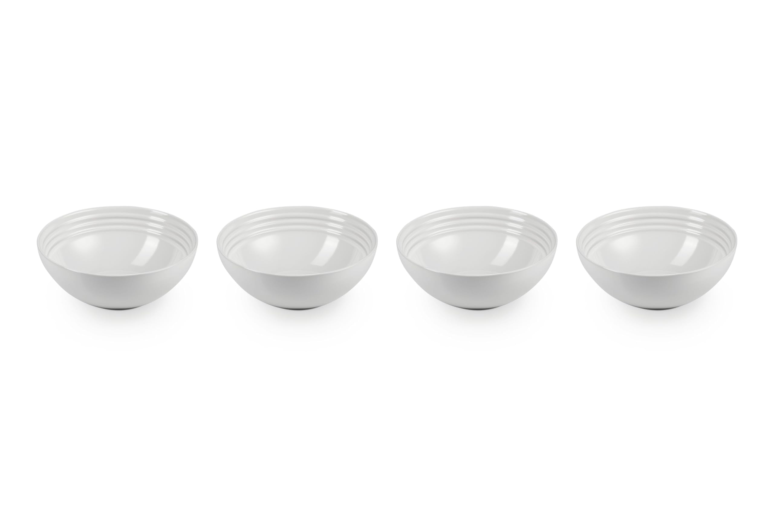 Le Creuset white 22 oz soup bowl, front view, vibrant glaze for everyday meals.
