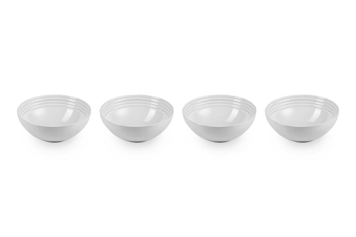 Le Creuset white 22 oz soup bowl, front view, vibrant glaze for everyday meals.
