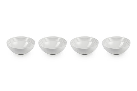 Le Creuset white 22 oz soup bowl, front view, vibrant glaze for everyday meals.