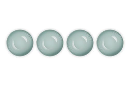 Le Creuset Sea Salt bowls in a kitchen scene, dishwasher-safe and easy to clean