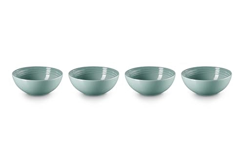 Le Creuset Sea Salt bowls wide shot displaying versatility for meals