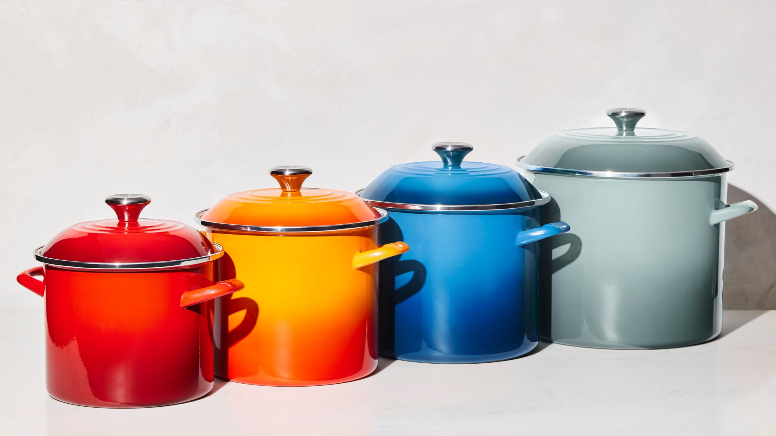 Le Creuset on a stove demonstrates fast heating and steady heat retention.