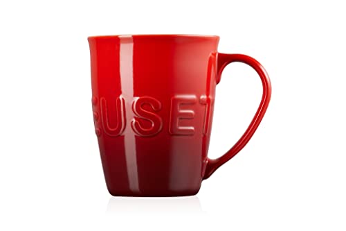 Le Creuset mug highlighting twenty ounce capacity for generous servings