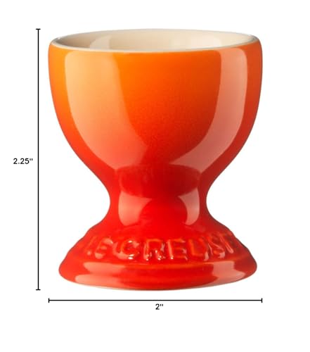 Le Creuset Egg Cup in Flame, dishwasher-safe for quick cleanup