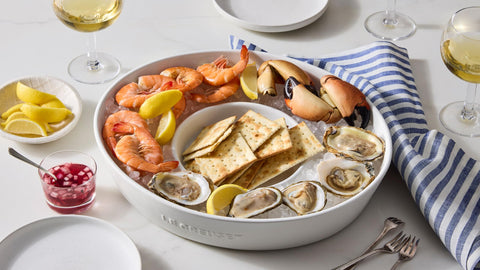 Le Creuset cocotte dishwasher-safe for convenient cleanup.