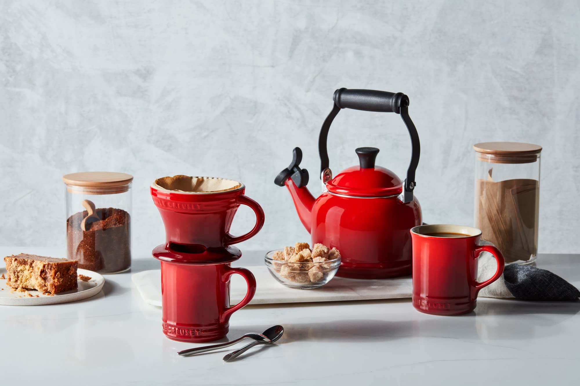 Le Creuset Cerise mug handle detail and comfort grip
