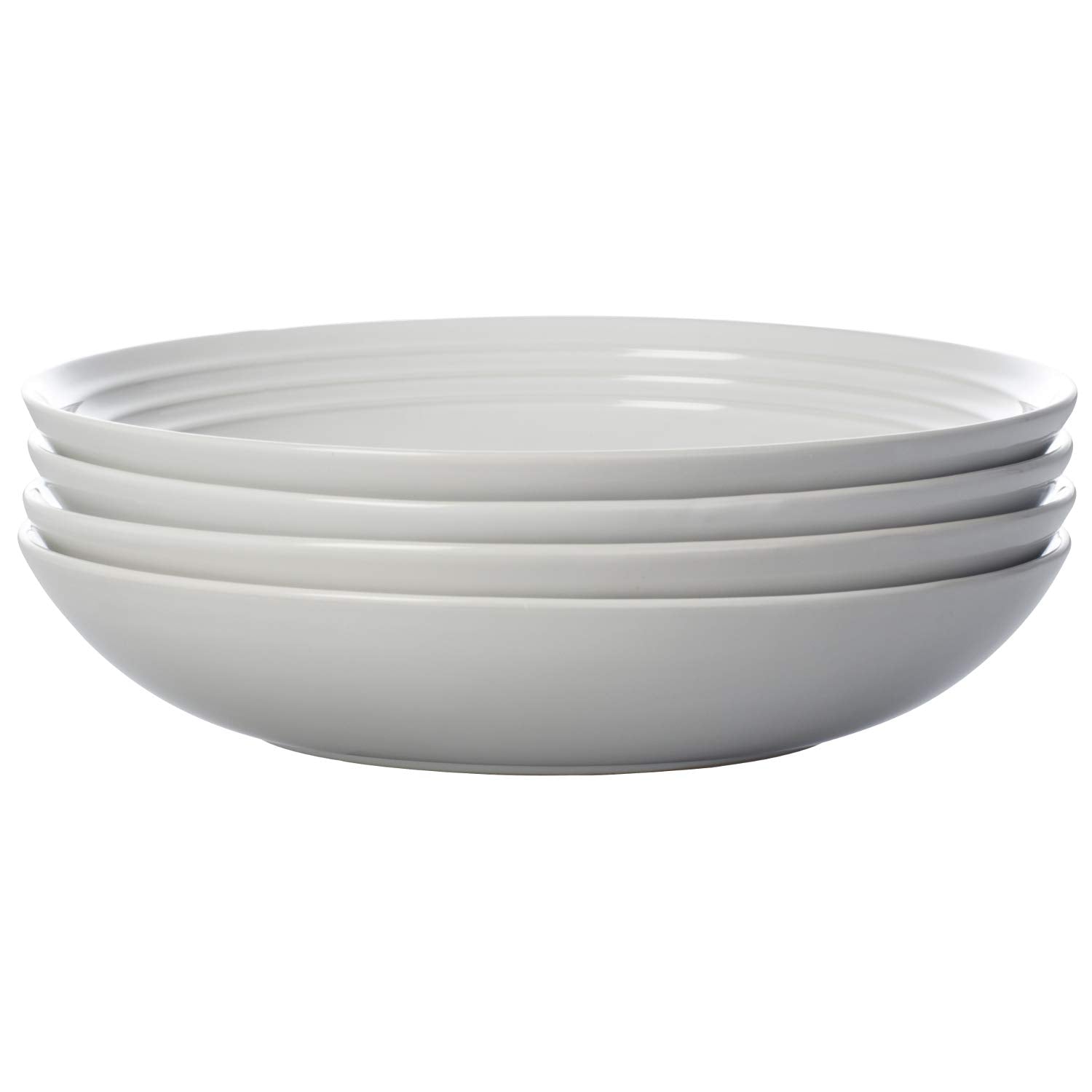 Kitchen scene with stackable bowls saving cabinet space.
