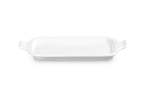 Le Creuset white stoneware in oven, showcasing even heat distribution