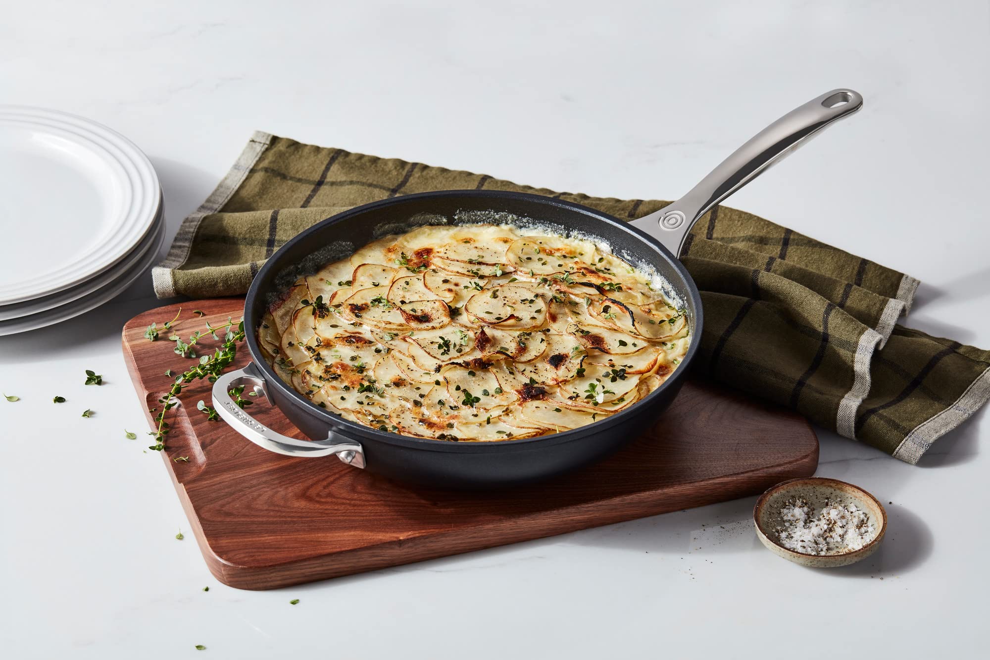 Le Creuset PRO pan in oven with heat tolerance up to 500°F