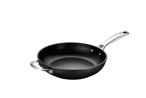 Le Creuset Toughened Nonstick PRO 11-inch pan outer view shows durable construction for even browning