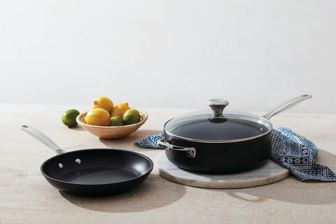 Le Creuset Toughened Nonstick PRO 10-inch pan, durable and table-ready for everyday meals.
