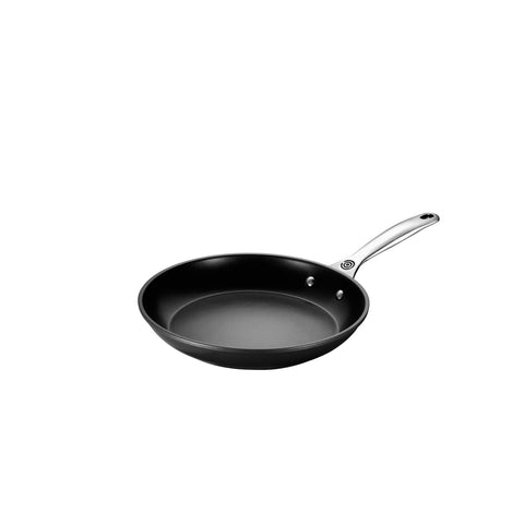Le Creuset Toughened Nonstick PRO 10-inch pan – hard anodized for quick, even heating.